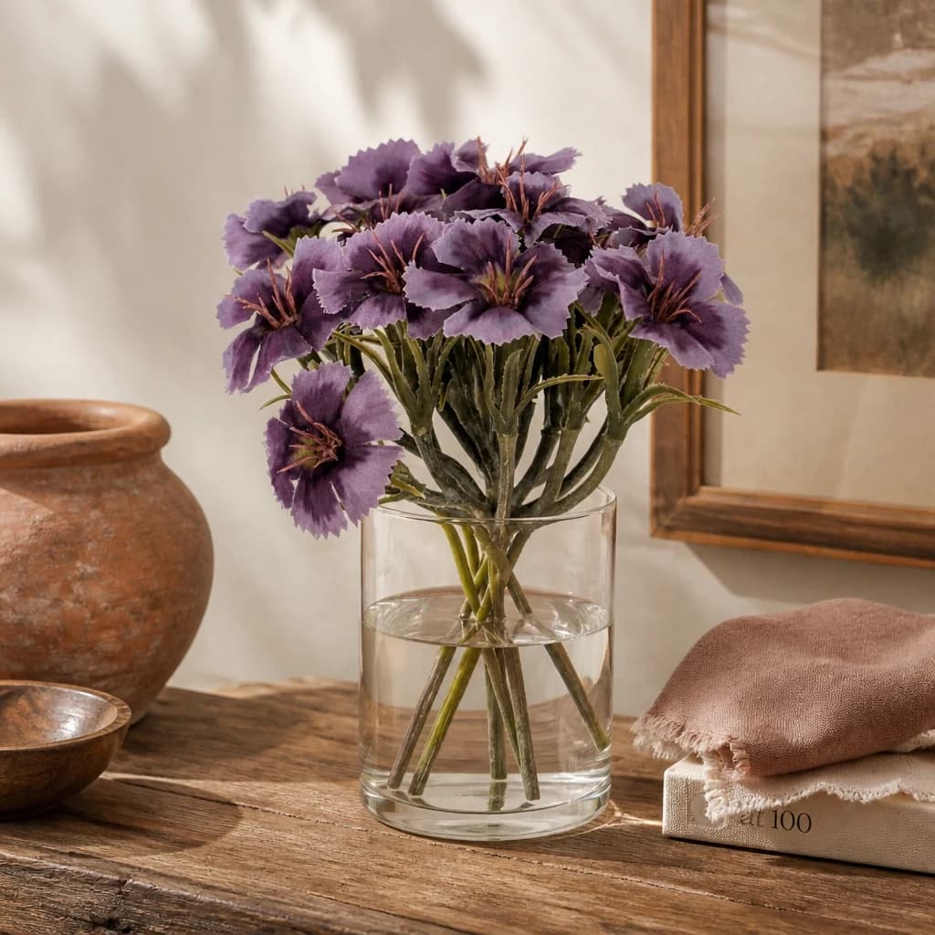 Purple Dianthus Spray — Pack of 5 - Artificial plants & flowers, photo 1 of 2