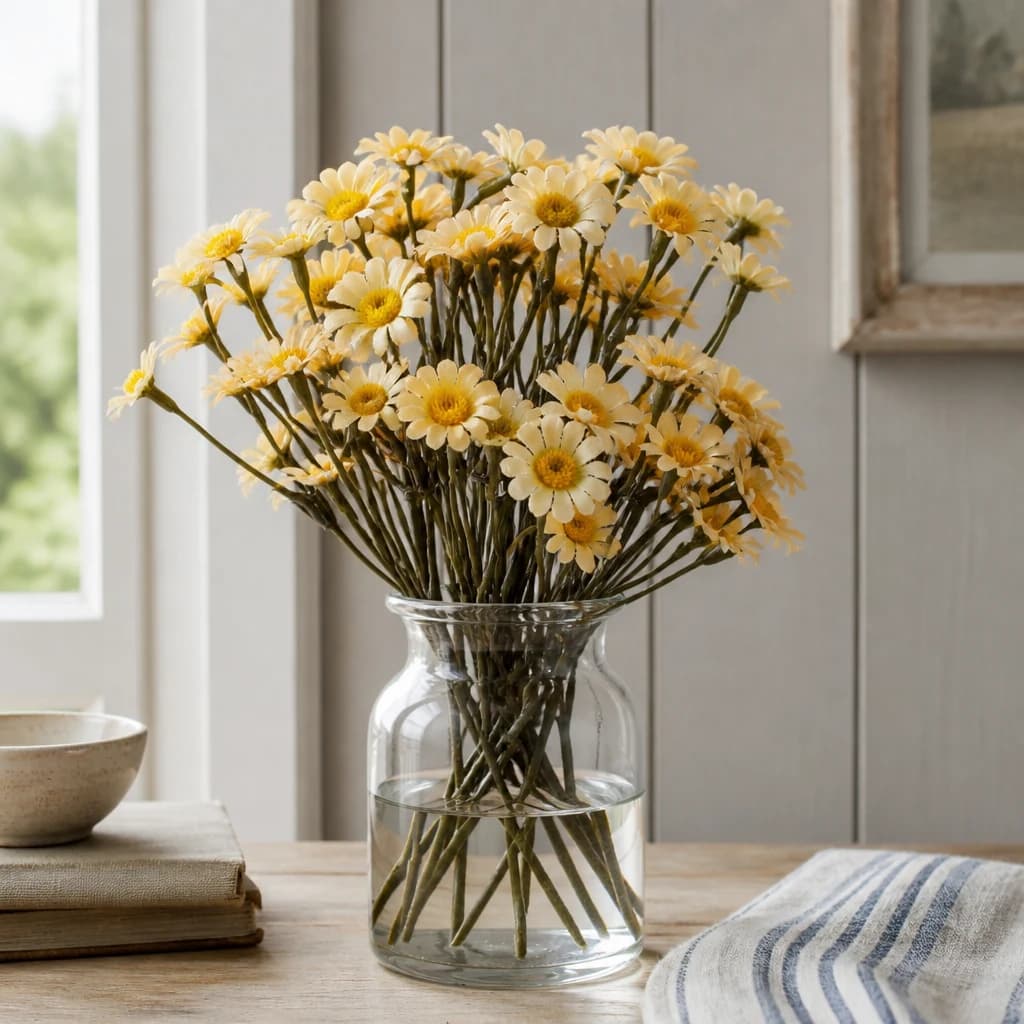Cream Daisy Bunch — Pack of 5 - Artificial plants & flowers, photo 1 of 3
