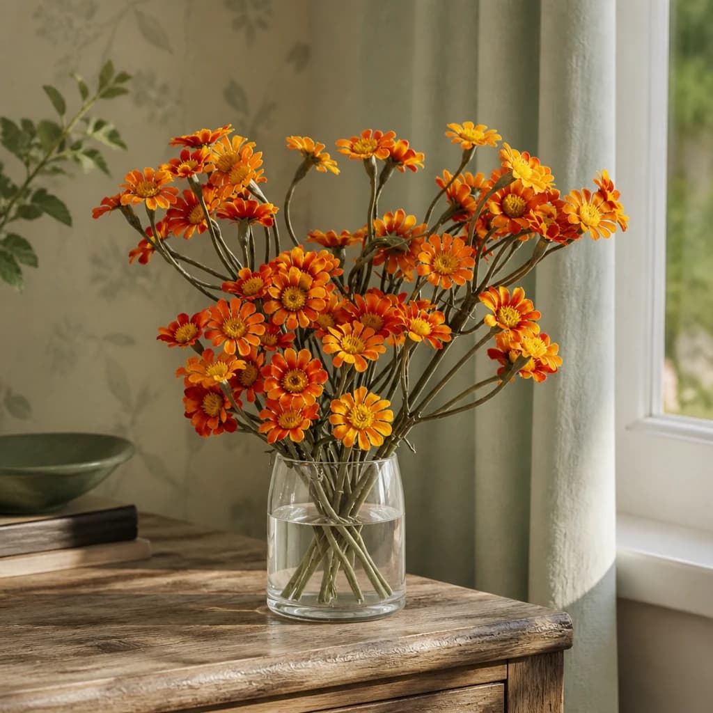 Orange Daisy Bunch — Pack of 5 - Artificial plants & flowers, photo 1 of 2