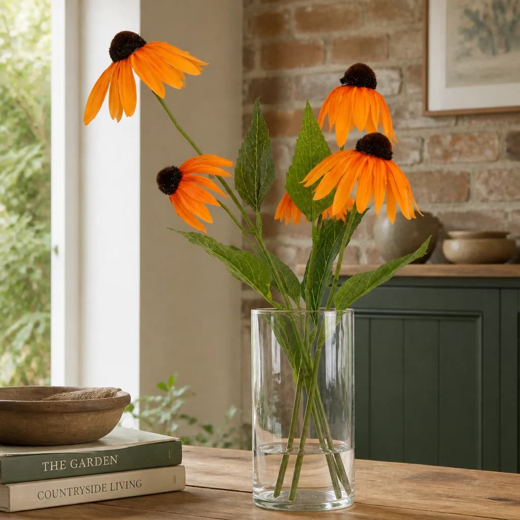 Orange Echinacea Spray — Pack of 5 - Artificial plants & flowers, photo 1 of 2