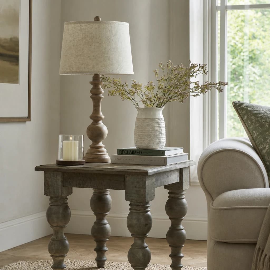 Seraphia Table Lamp With Edged Linen Shade - Table lamps, photo 1 of 5