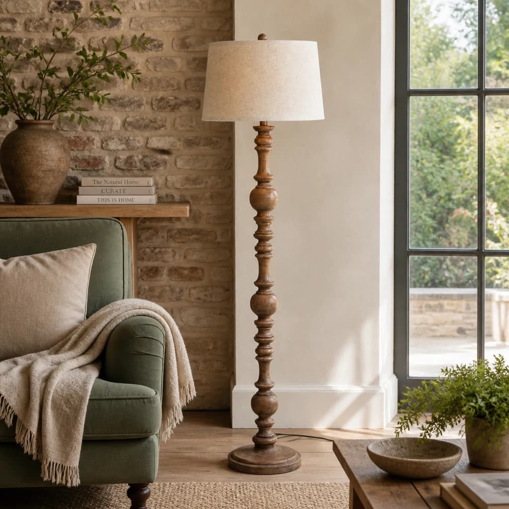 Seraphia Floor Lamp With Edged Linen Shade