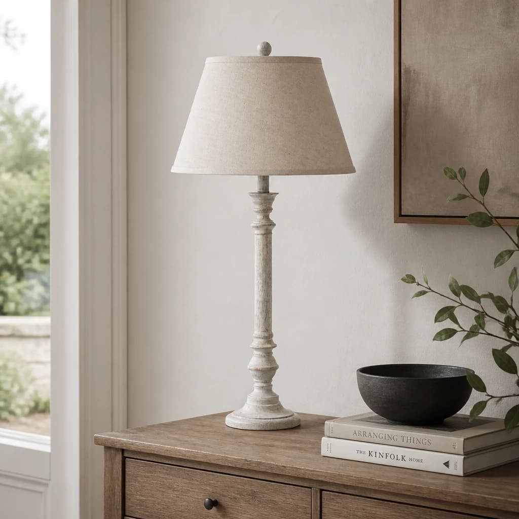 Liora Table Lamp With Linen Shade - Table lamps, photo 1 of 5