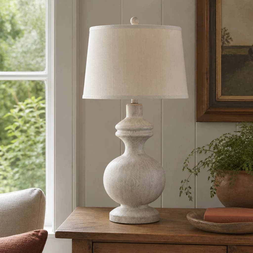 Amorie Table Lamp With Linen Shade - Table lamps, photo 1 of 4