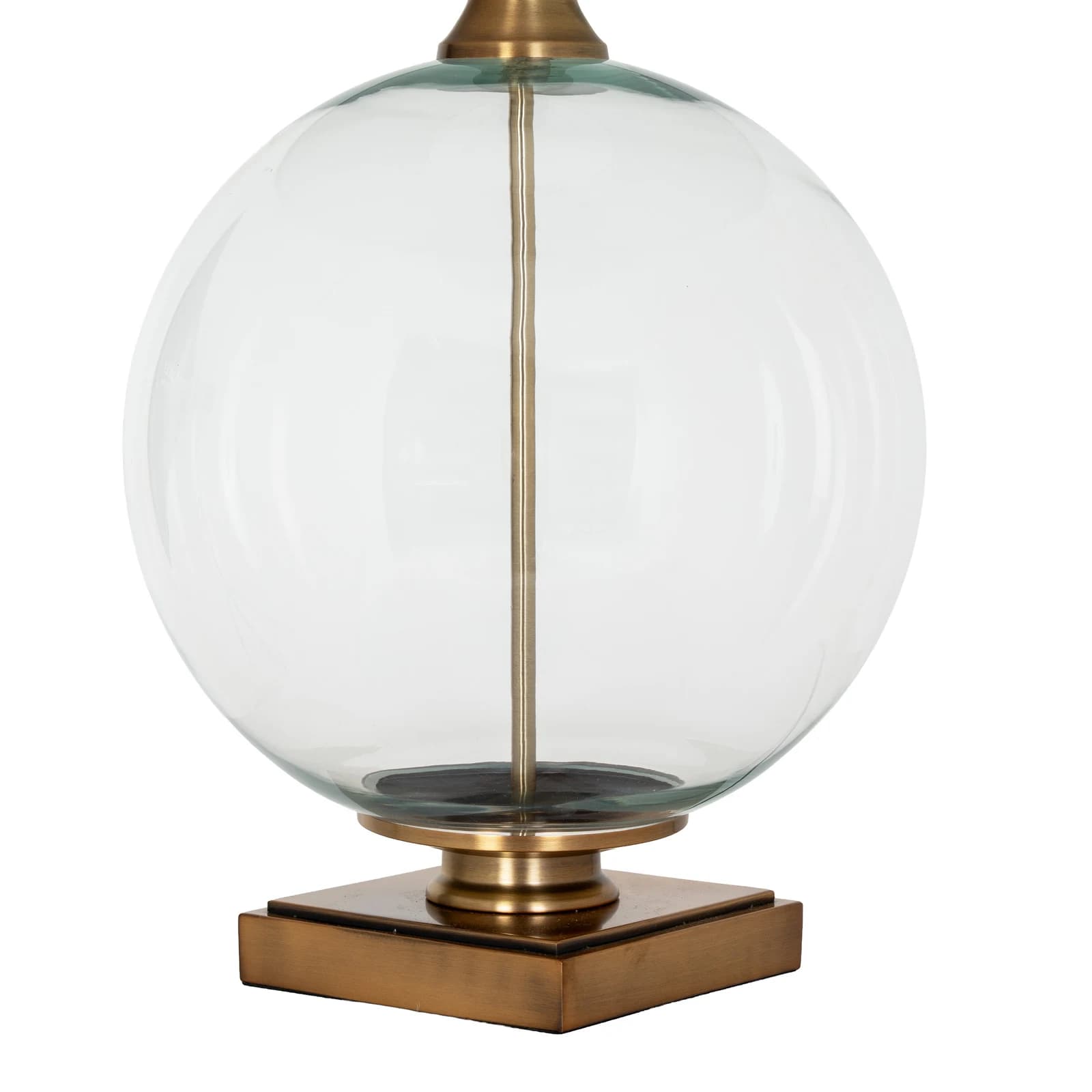 Lunel Glass Orb Table Lamp With Edged Linen Shade - Table lamps, photo 4 of 5