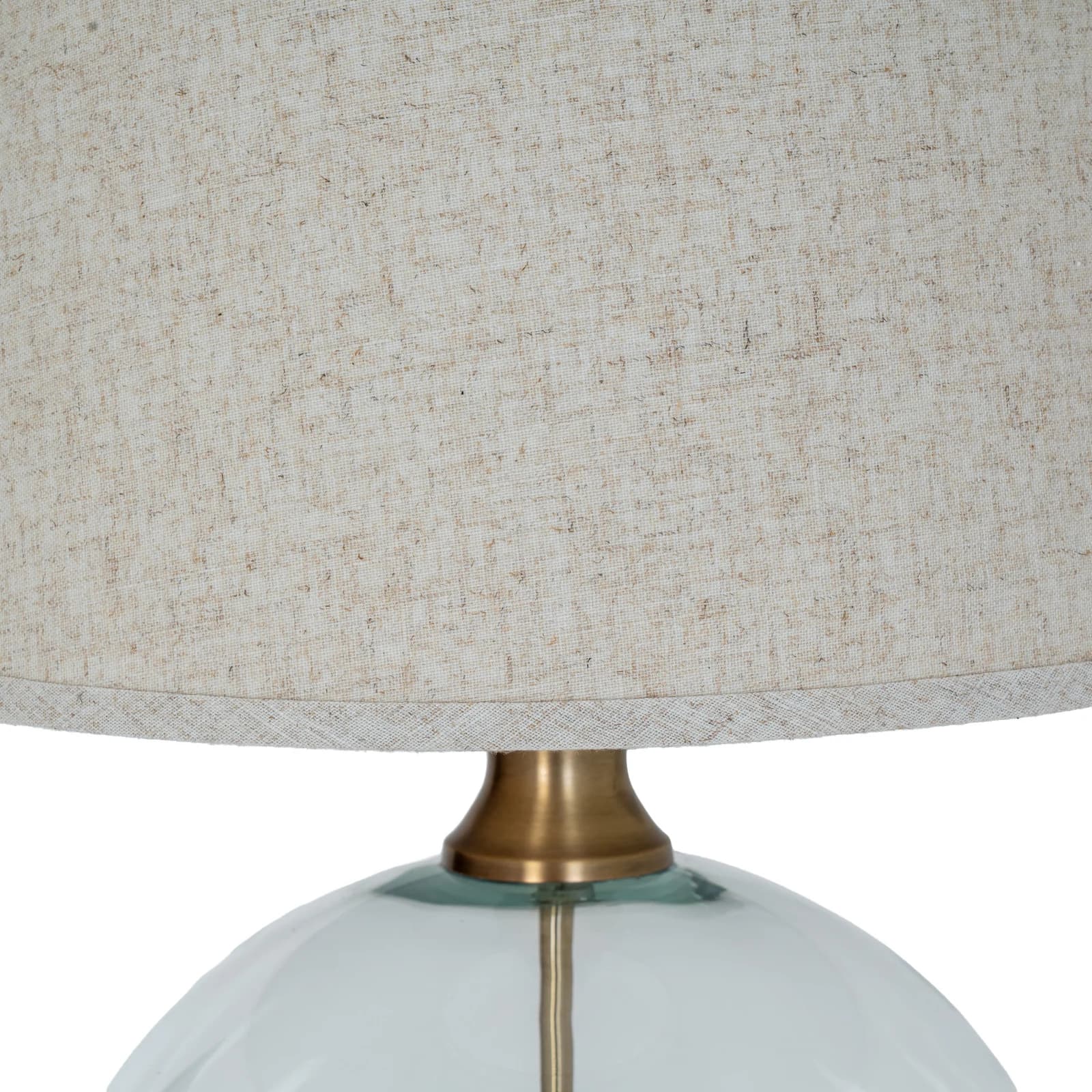 Lunel Glass Orb Table Lamp With Edged Linen Shade - Table lamps, photo 5 of 5