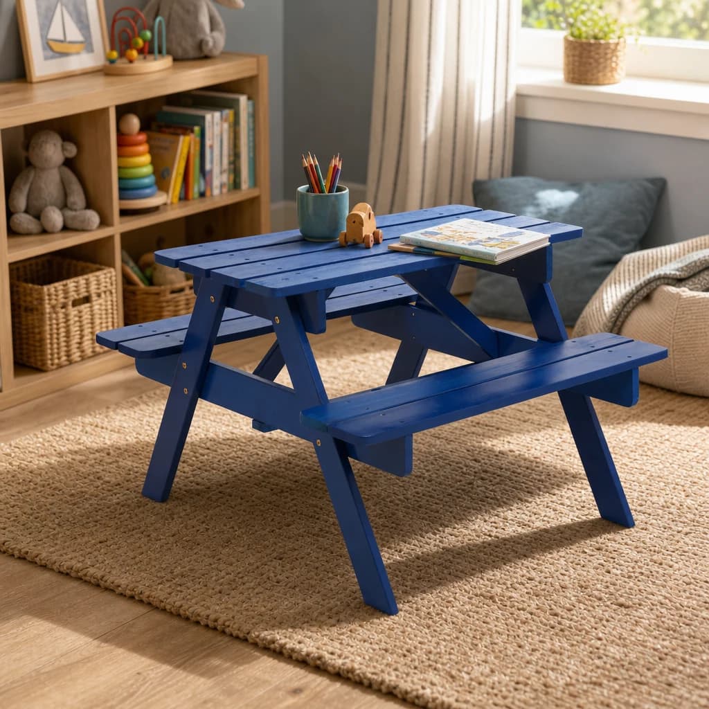 Brighton Blue Kids Picnic Bench - Furniture, photo 1 of 8