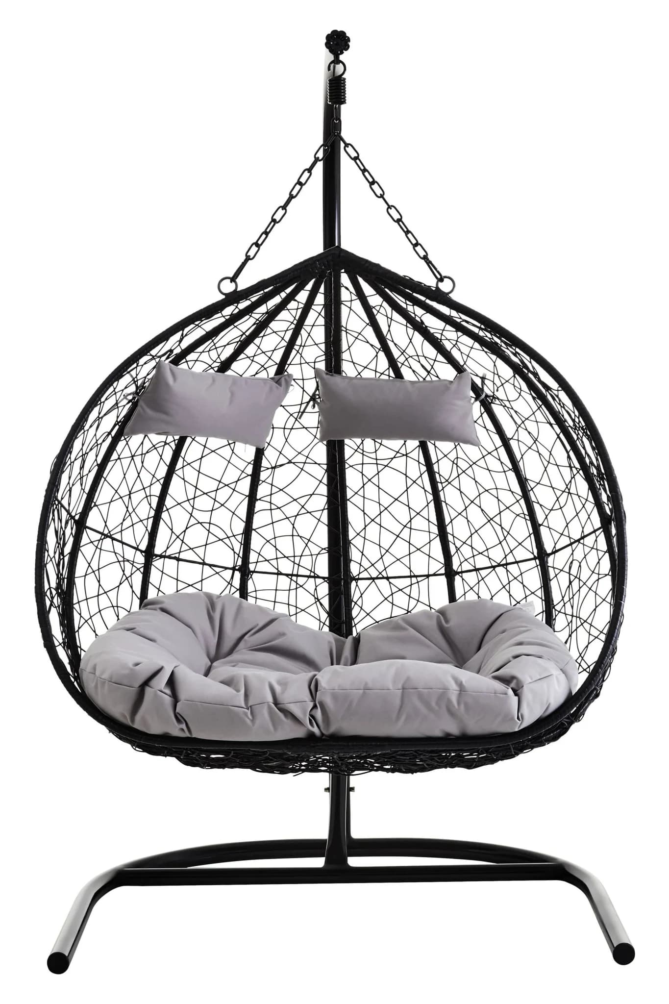 Goa Black Rattan Effect Double Hanging Chair - Seating, photo 4 of 8