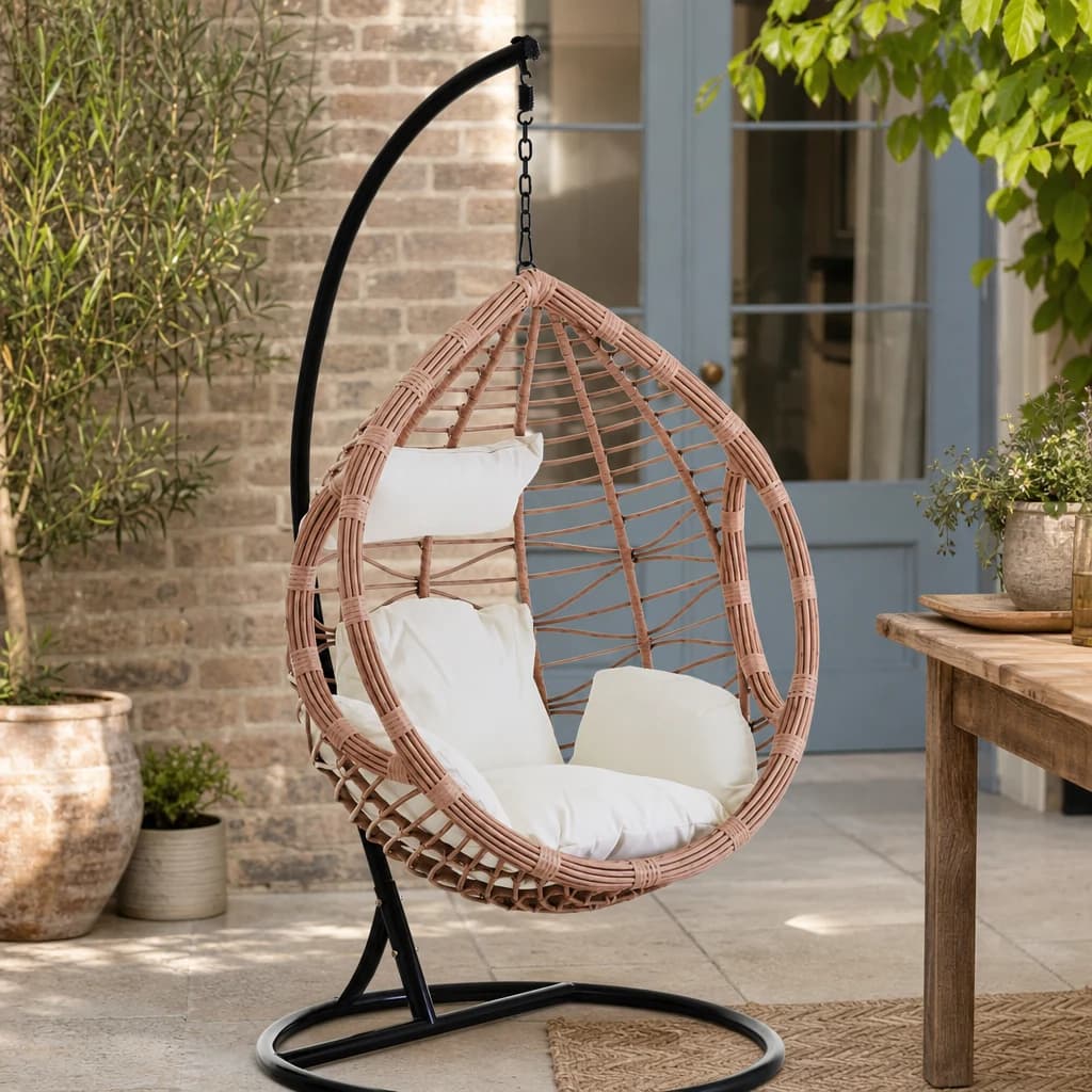 Goa Natural Rattan Effect Hanging Chair - Seating, photo 1 of 7