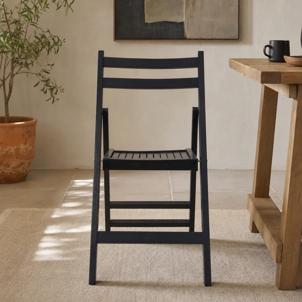 Beauport Black Wood Folding Chair - Seating, photo 1 of 8