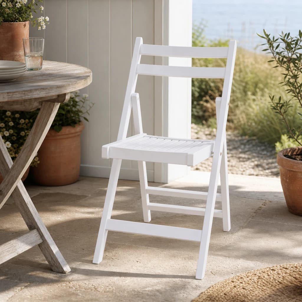 Beauport White Wood Folding Chair - Seating, photo 1 of 8