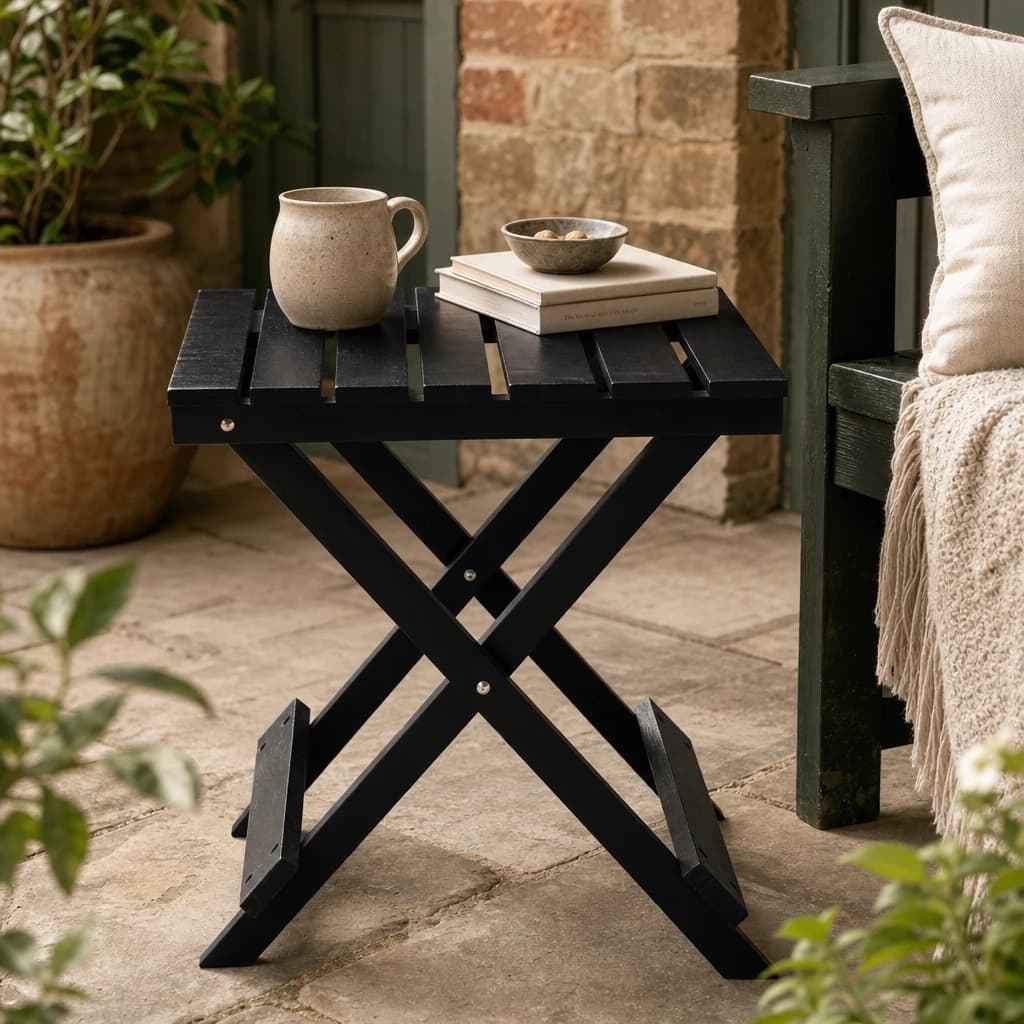 Beauport Black Wood Folding Table - Tables, photo 1 of 8