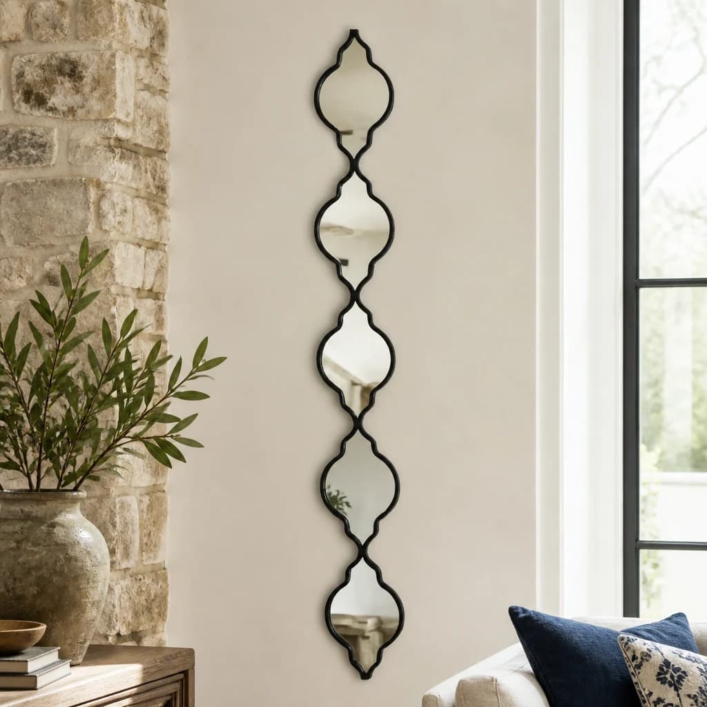 Black Quarterfoil Decorative Hanging Mirror - Mirrors, photo 1 of 4