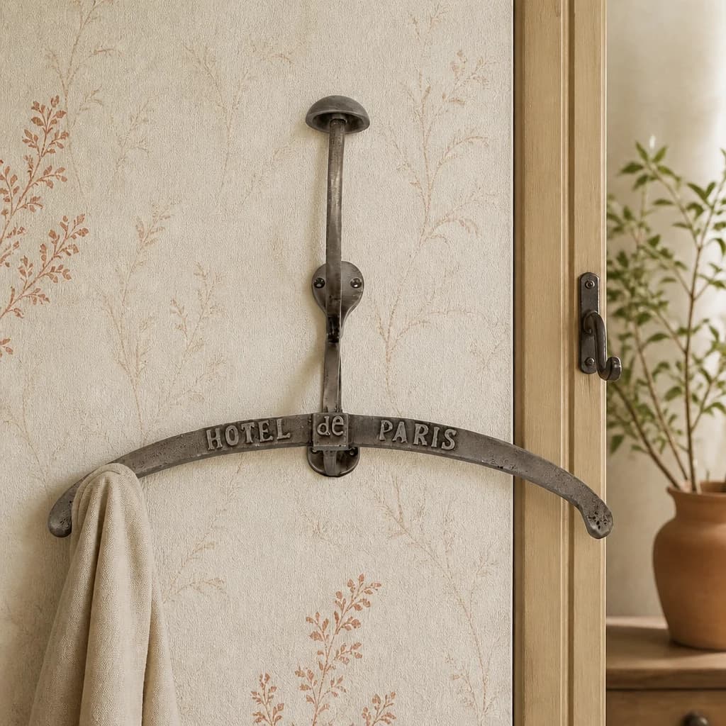 Antiqued Silver Coat Hanger With Hook - Decorative, photo 1 of 3