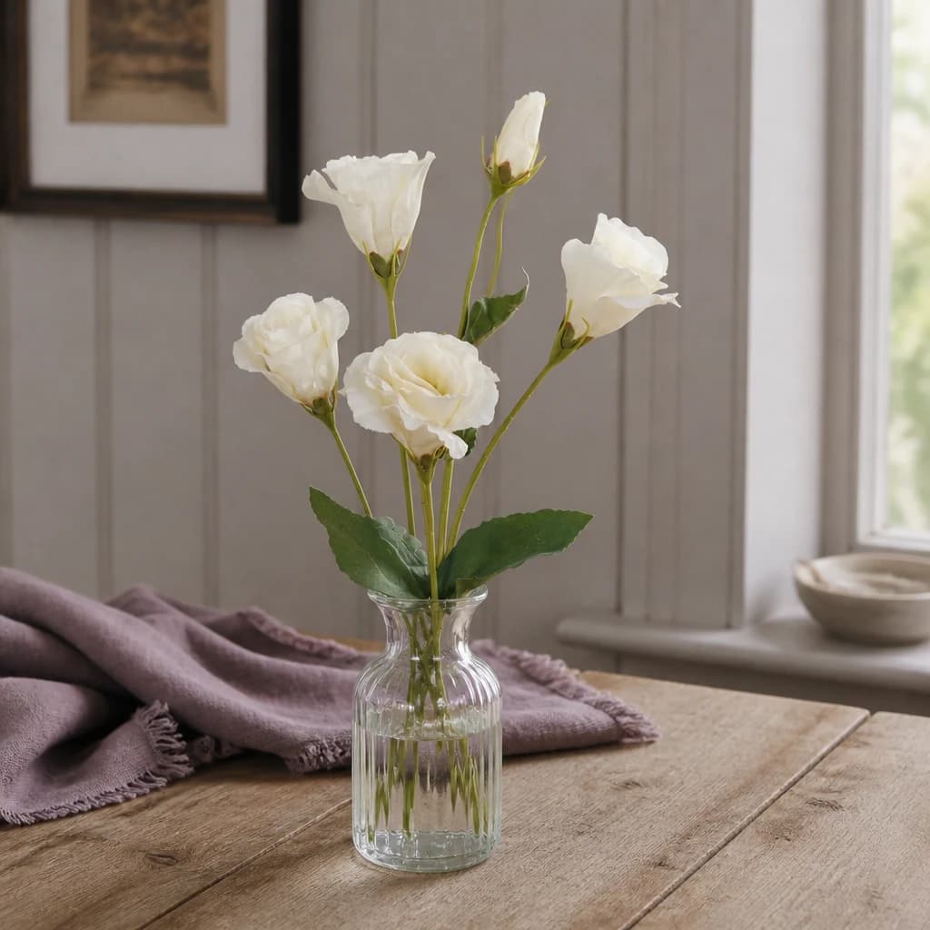 White Lisianthus Spray — Pack of 5 - Artificial plants & flowers, photo 1 of 3