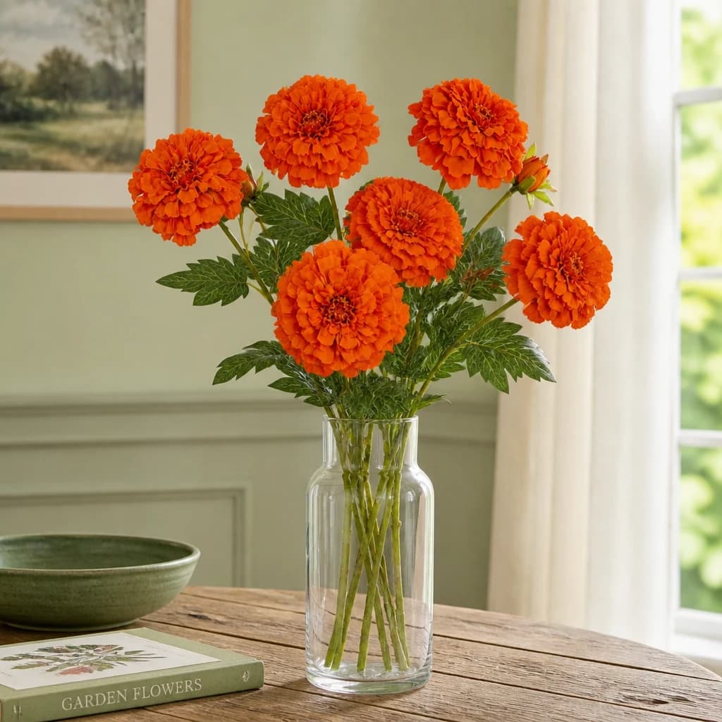 Orange African Marigold Large Spray — Pack of 5 - Artificial plants & flowers, photo 1 of 3