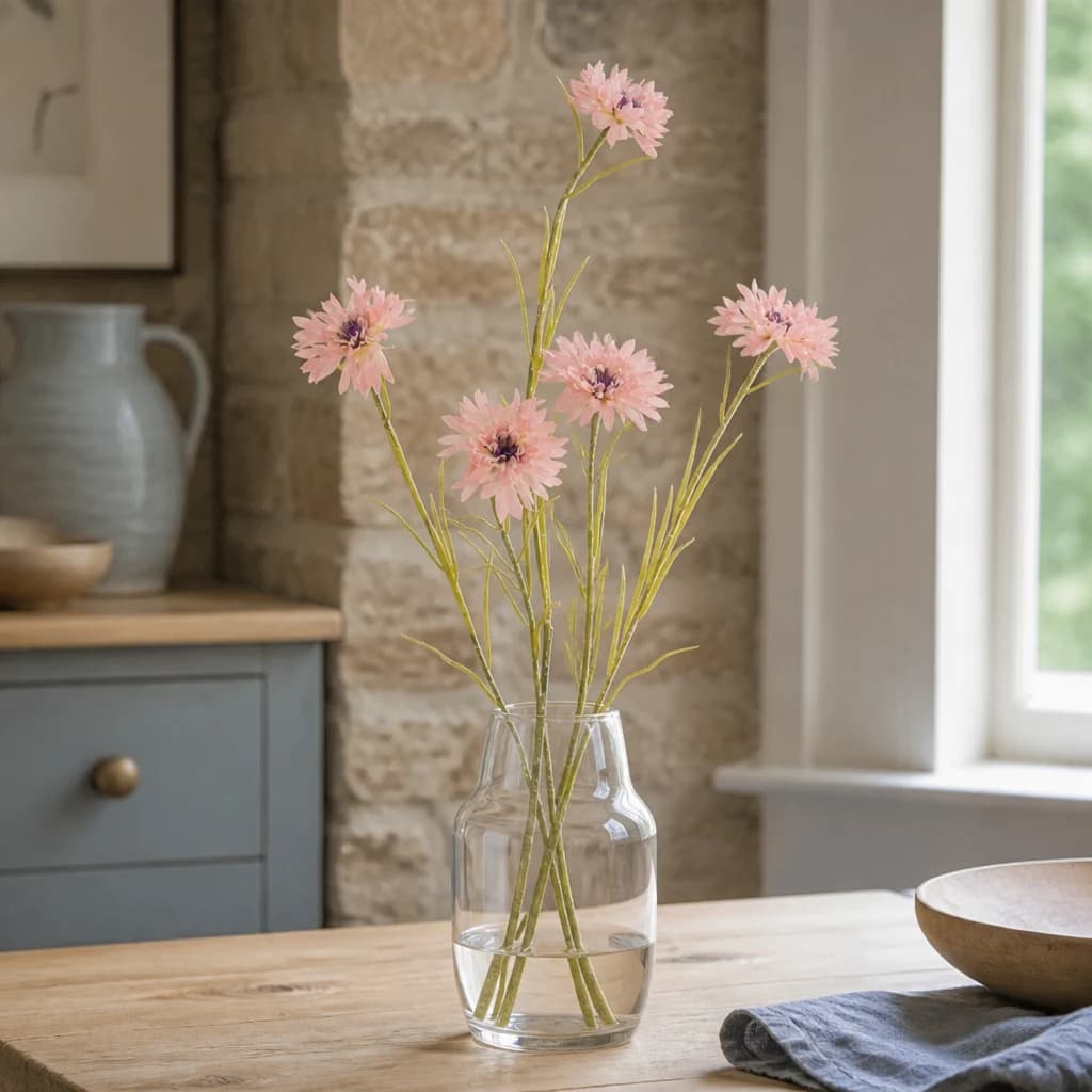 Pink Cornflower Stem — Pack of 5 - Artificial plants & flowers, photo 1 of 3