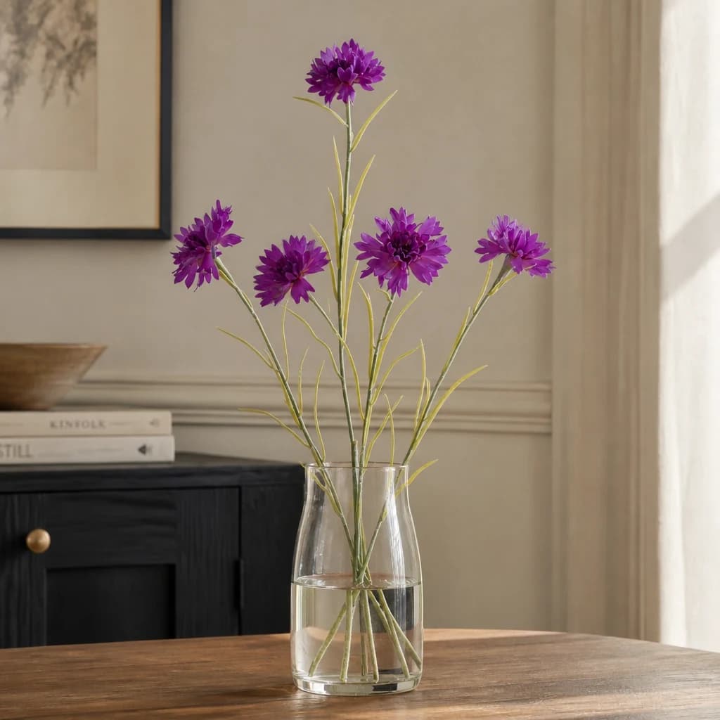 Purple Cornflower Stem — Pack of 5 - Artificial plants & flowers, photo 1 of 3