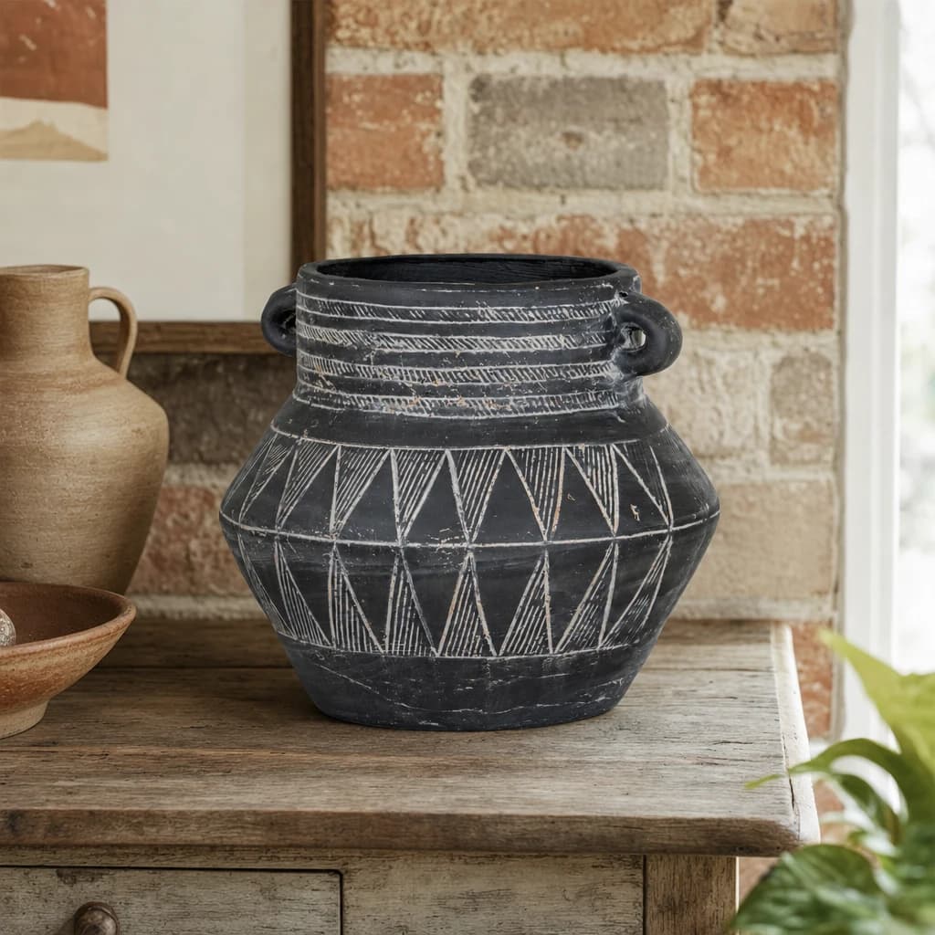 Etched Collection Tall Pot With Handle