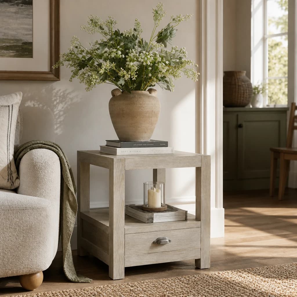 Haldon Collection 1 Drawer Side Table With Shelf