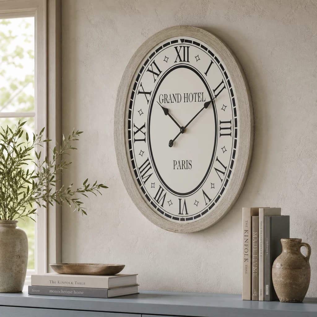 Hotel Paris Large Grey Clock With Glass