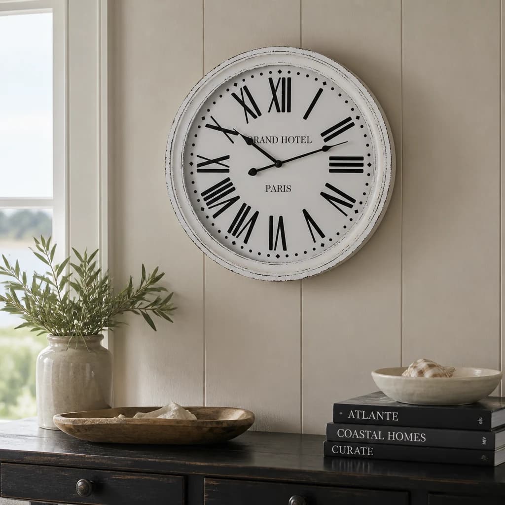 Hotel Paris White Clock With Glass - Clocks, photo 1 of 4