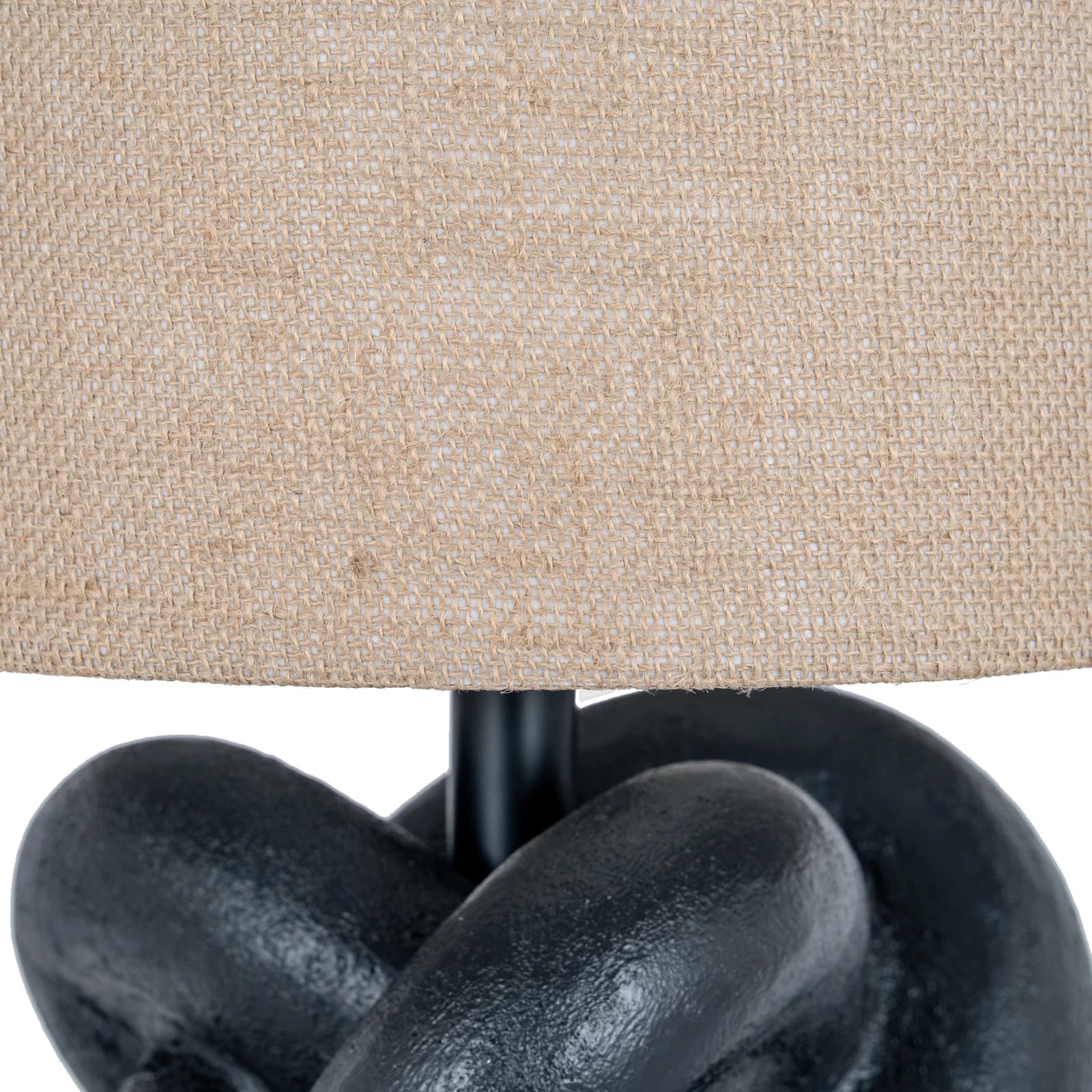 Black Knot Table Lamp With Hessian Shade - Table lamps, photo 3 of 5