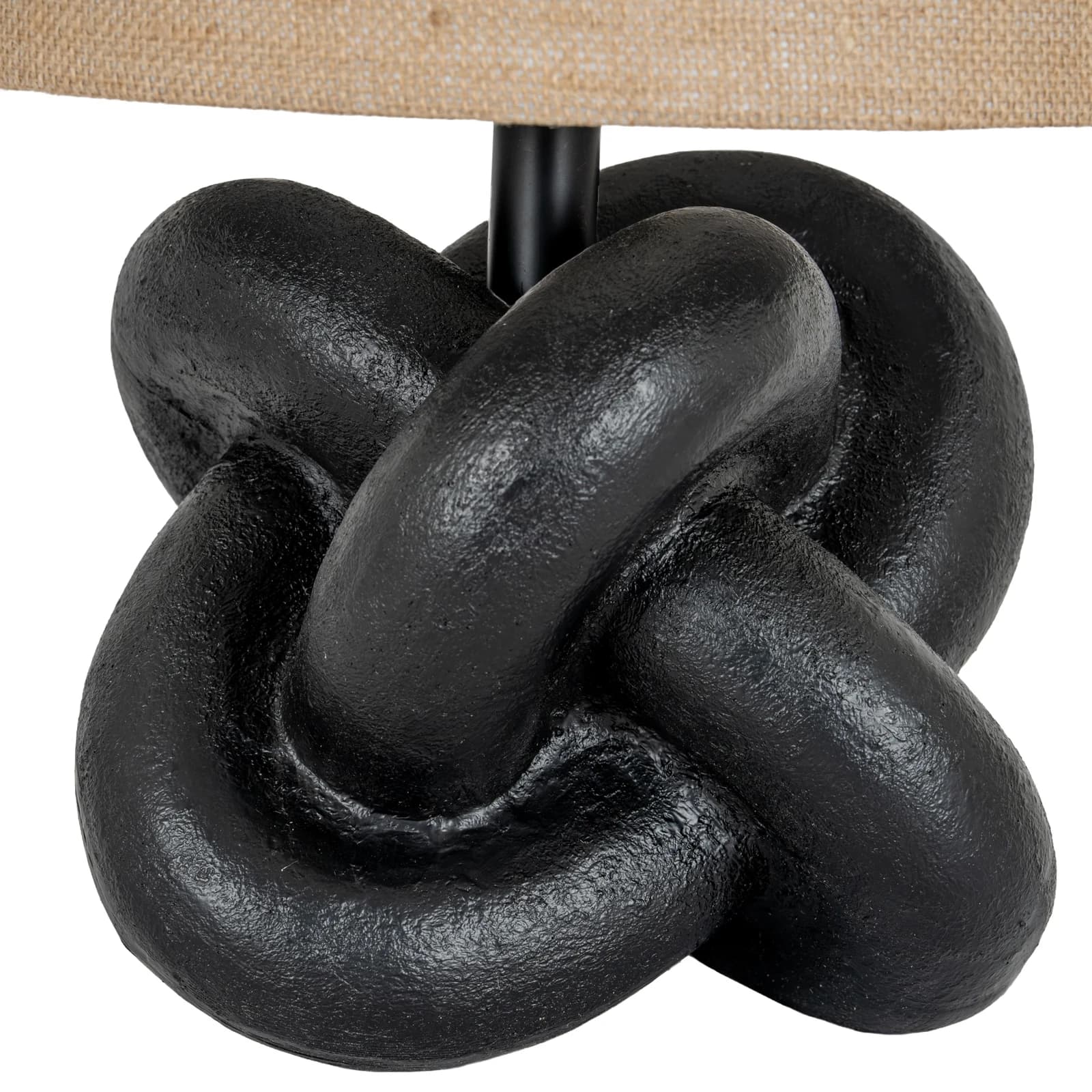 Black Knot Table Lamp With Hessian Shade - Table lamps, photo 4 of 5
