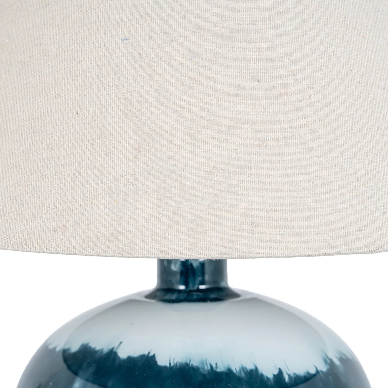 Ocean Shadows Squat Table Lamp With Linen Shade - Table lamps, photo 4 of 6