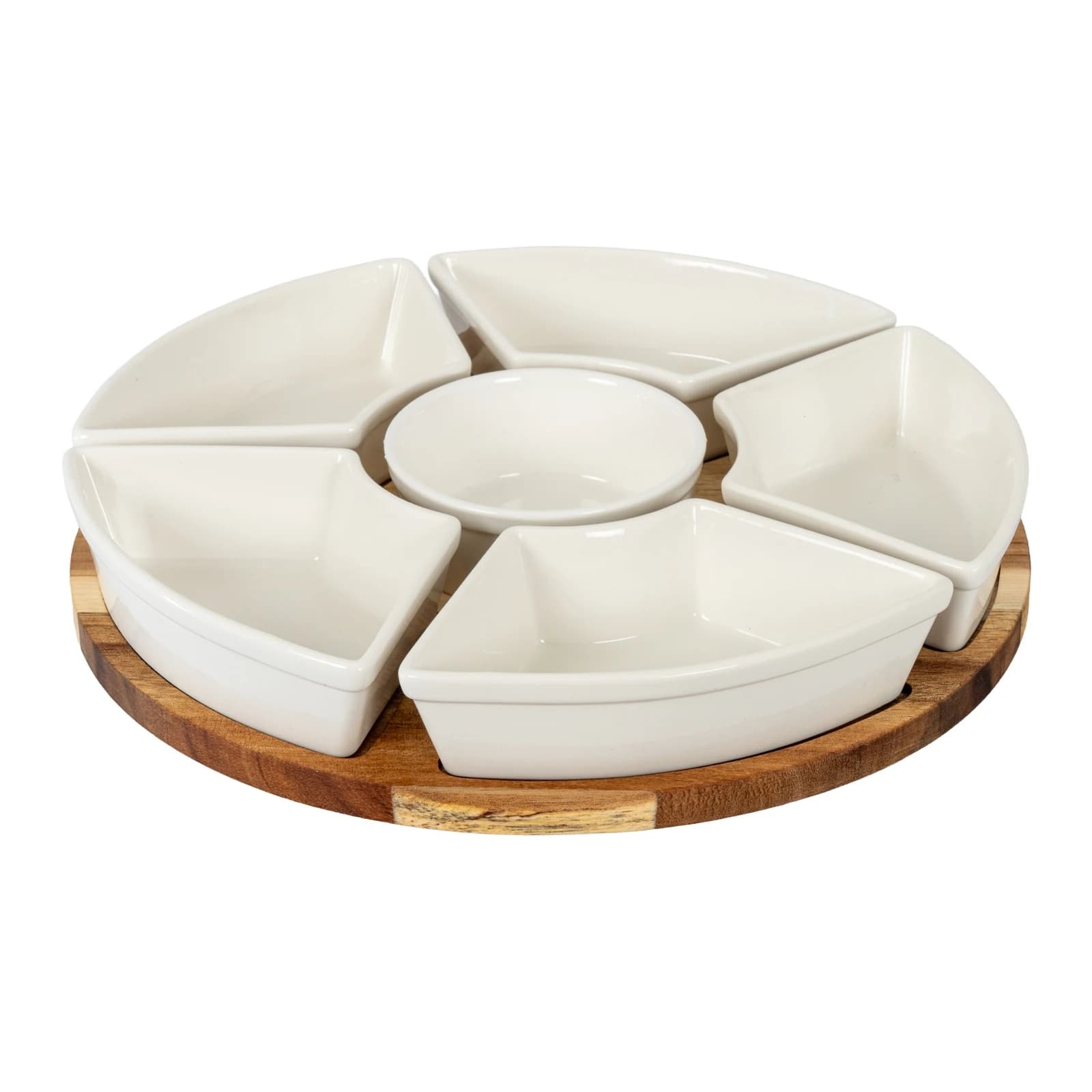 Acacia Lazy Susan including Ceramic Serving Bowls - Tables, photo 2 of 6