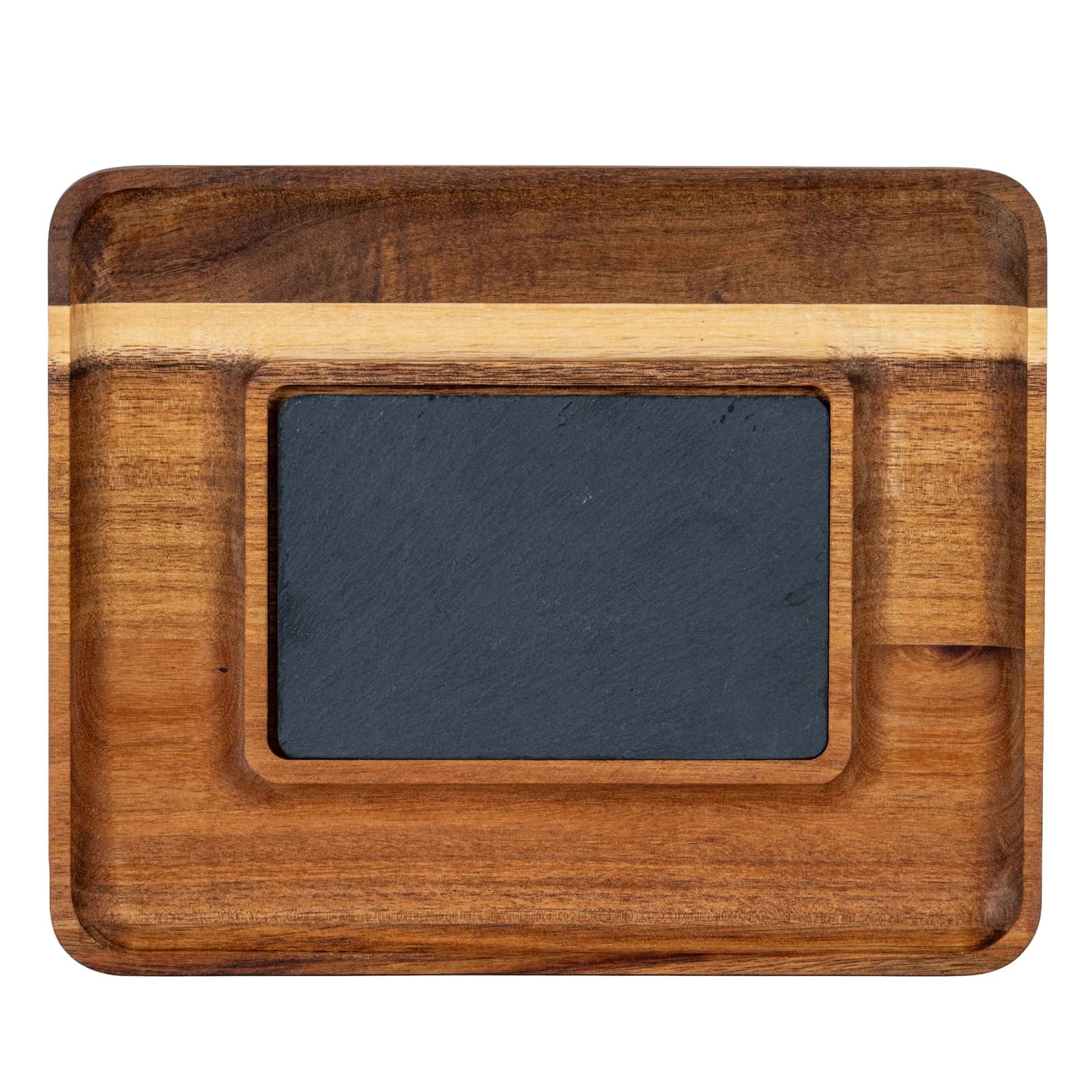 Acacia Serving Tray with Slate - Trays & baskets, photo 2 of 6