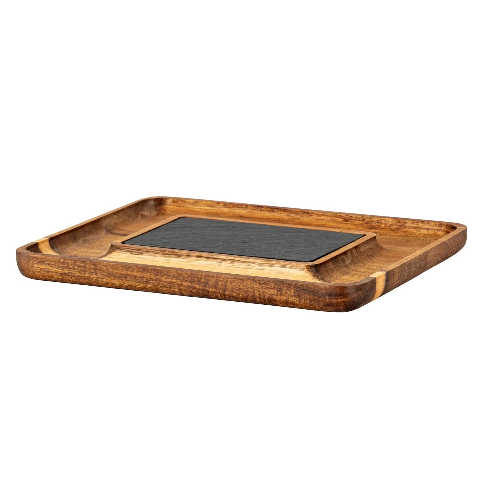 Acacia Serving Tray with Slate - Trays & baskets, photo 4 of 6