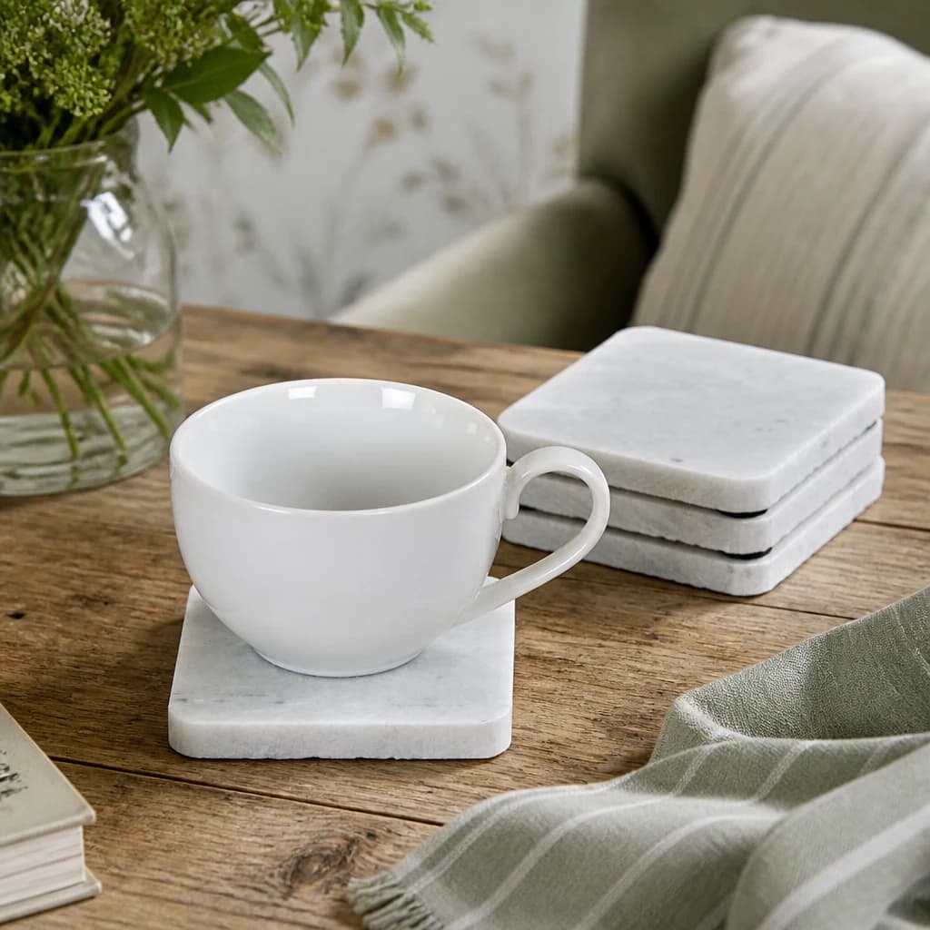 Set of Four Square Marble Coasters - Trays & baskets, photo 1 of 3