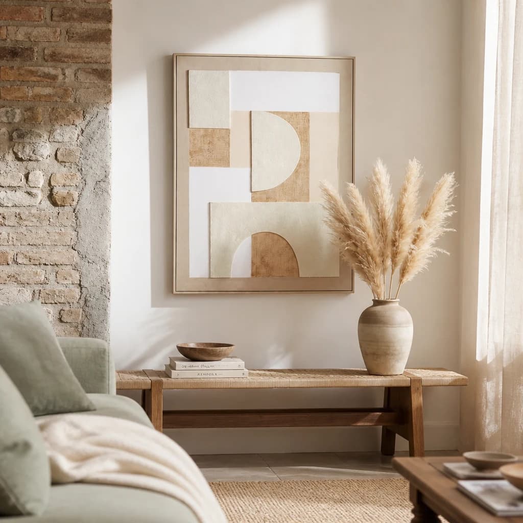 Lumera Linen Textured Canvas in Frame - Wall art & frames, photo 1 of 5