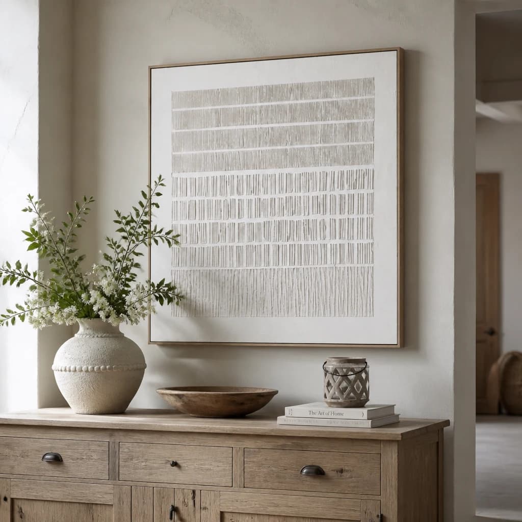 Sola Textured Line Canvas in Frame