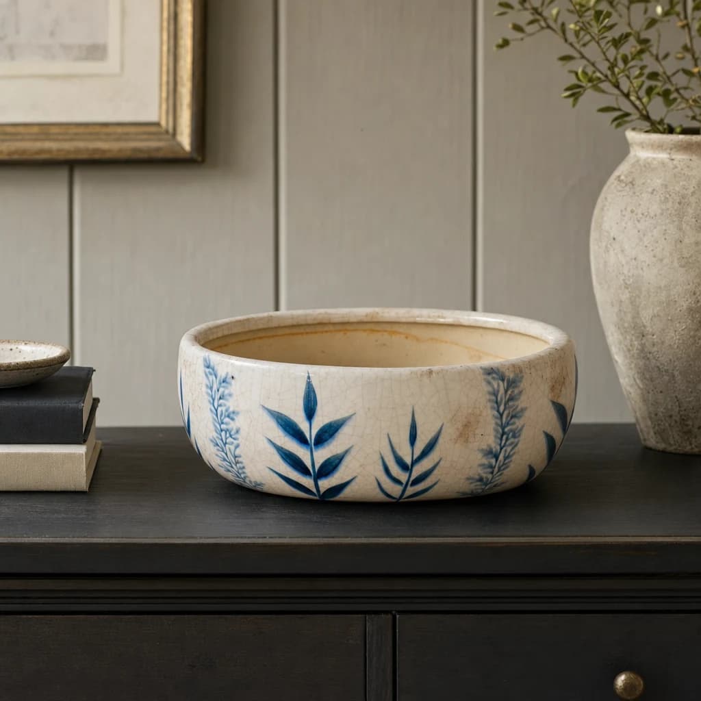 Small Blue Flora Bowl Pot