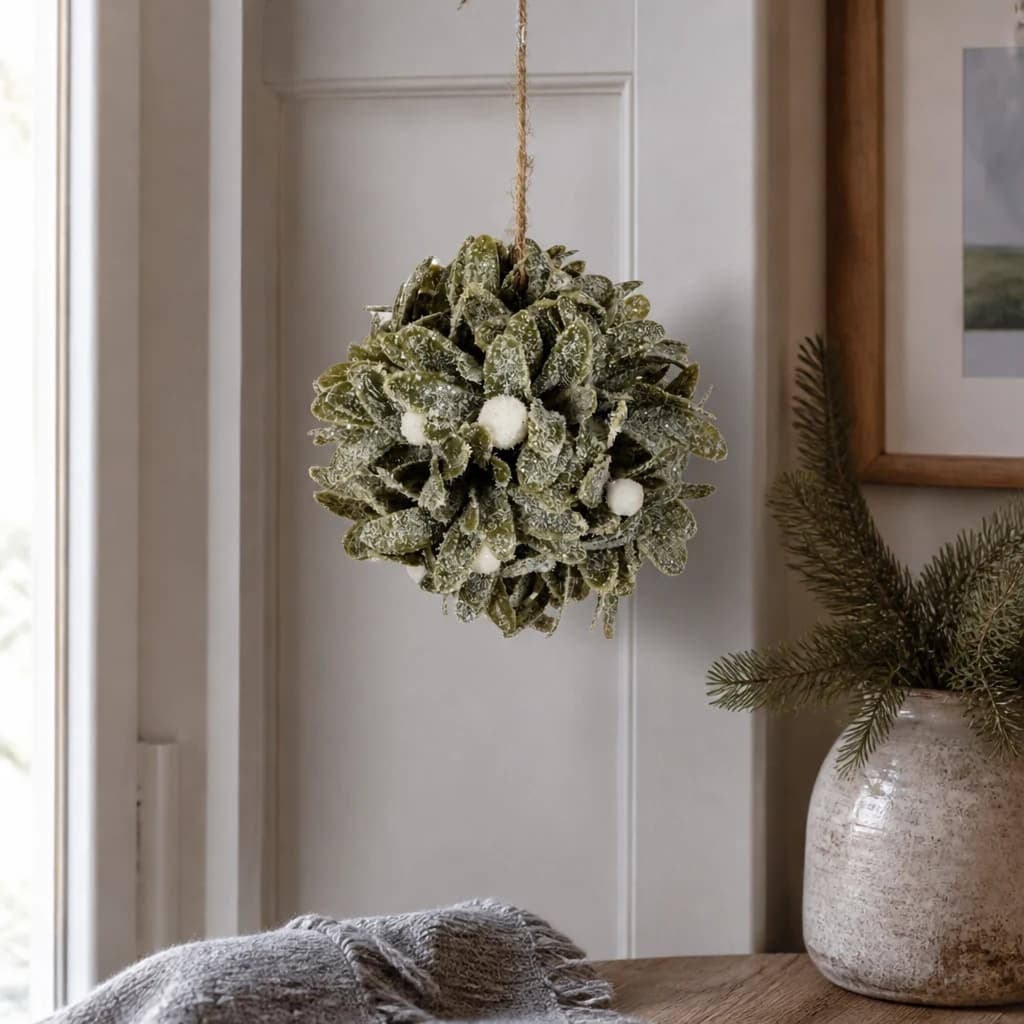 Frosted Mistletoe Ball Decoration - Artificial plants & flowers, photo 1 of 2