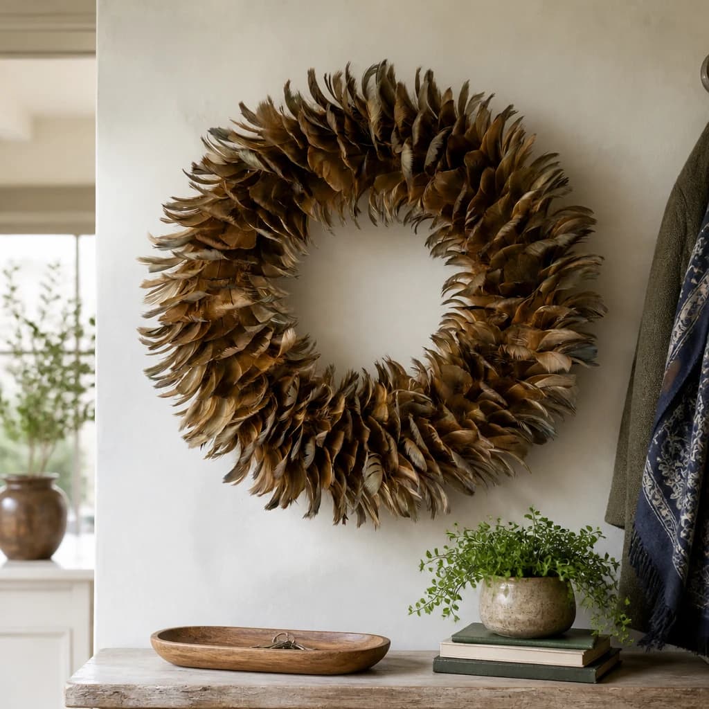 Fawn Feather Wreath - Artificial plants & flowers, photo 1 of 2