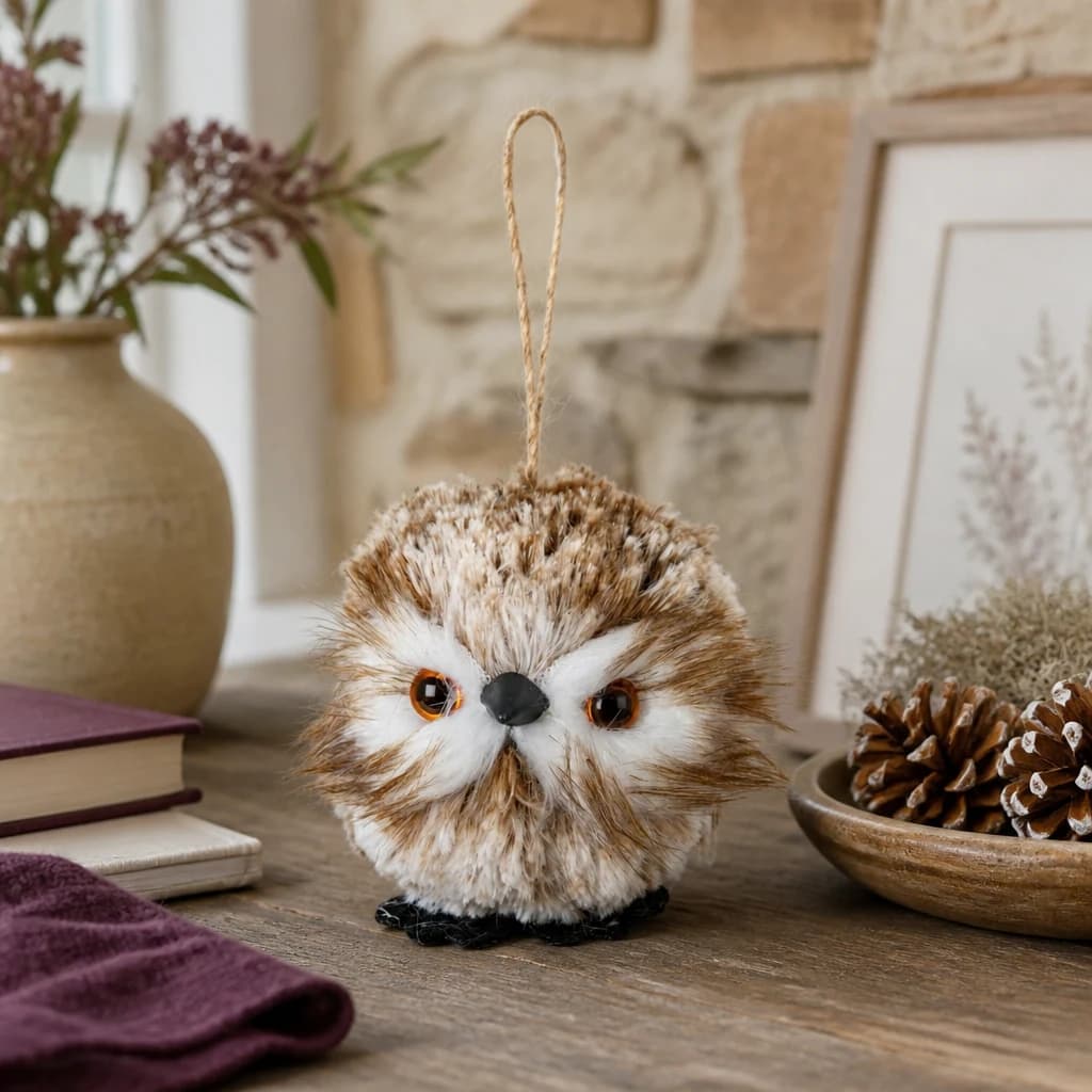 Feather Winter Owl Decoration - Decorative, photo 1 of 2