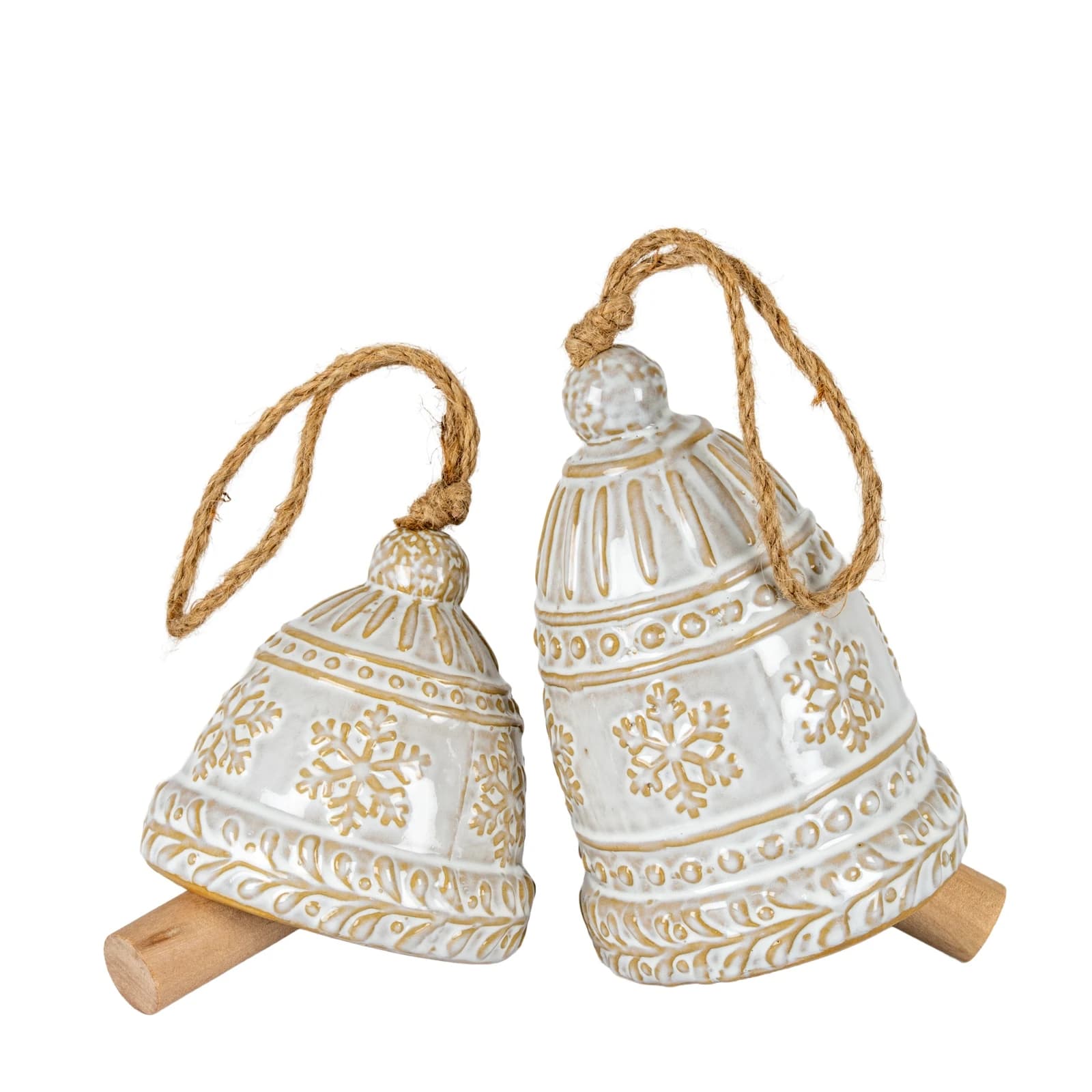 Large Ceramic Bell Tree Ornament With Snowflake Detail - Sculptures & ornaments, photo 3 of 4