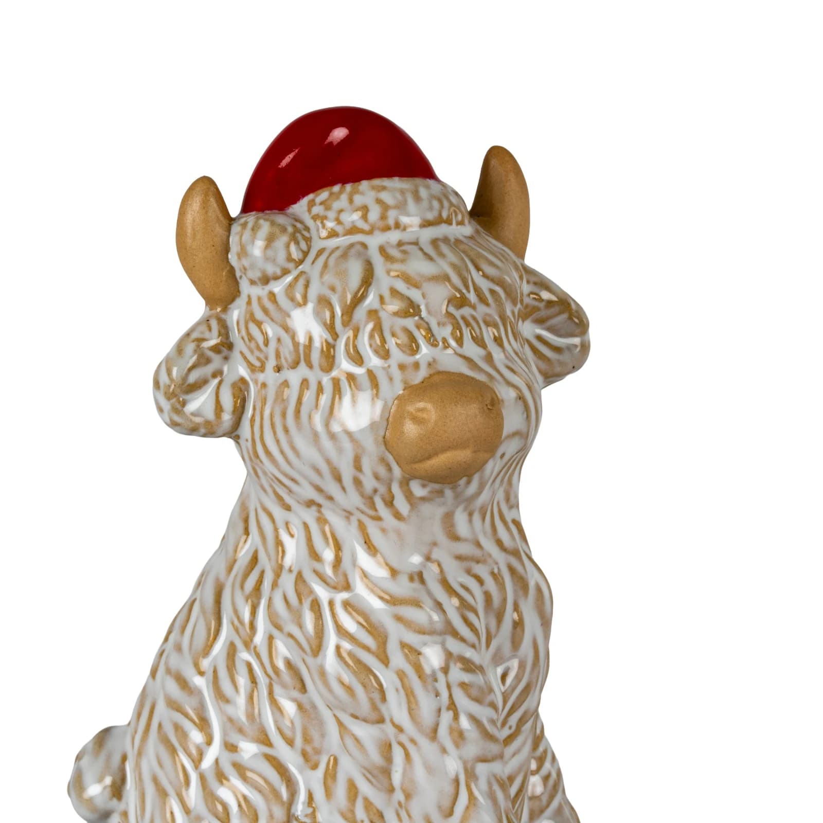 Merry Moo Ceramic Cow Ornament Gazing Right - Sculptures & ornaments, photo 2 of 3