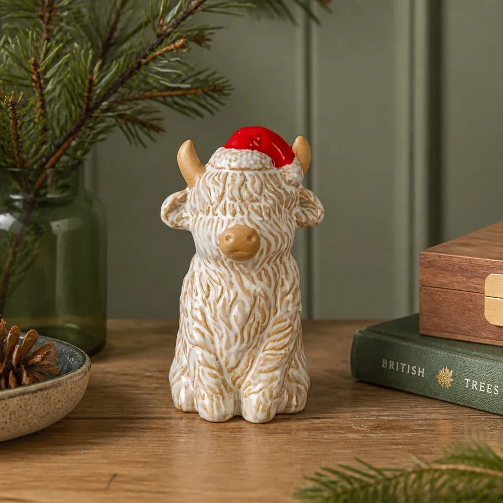 Merry Moo Ceramic Cow Ornament - Sculptures & ornaments, photo 1 of 3