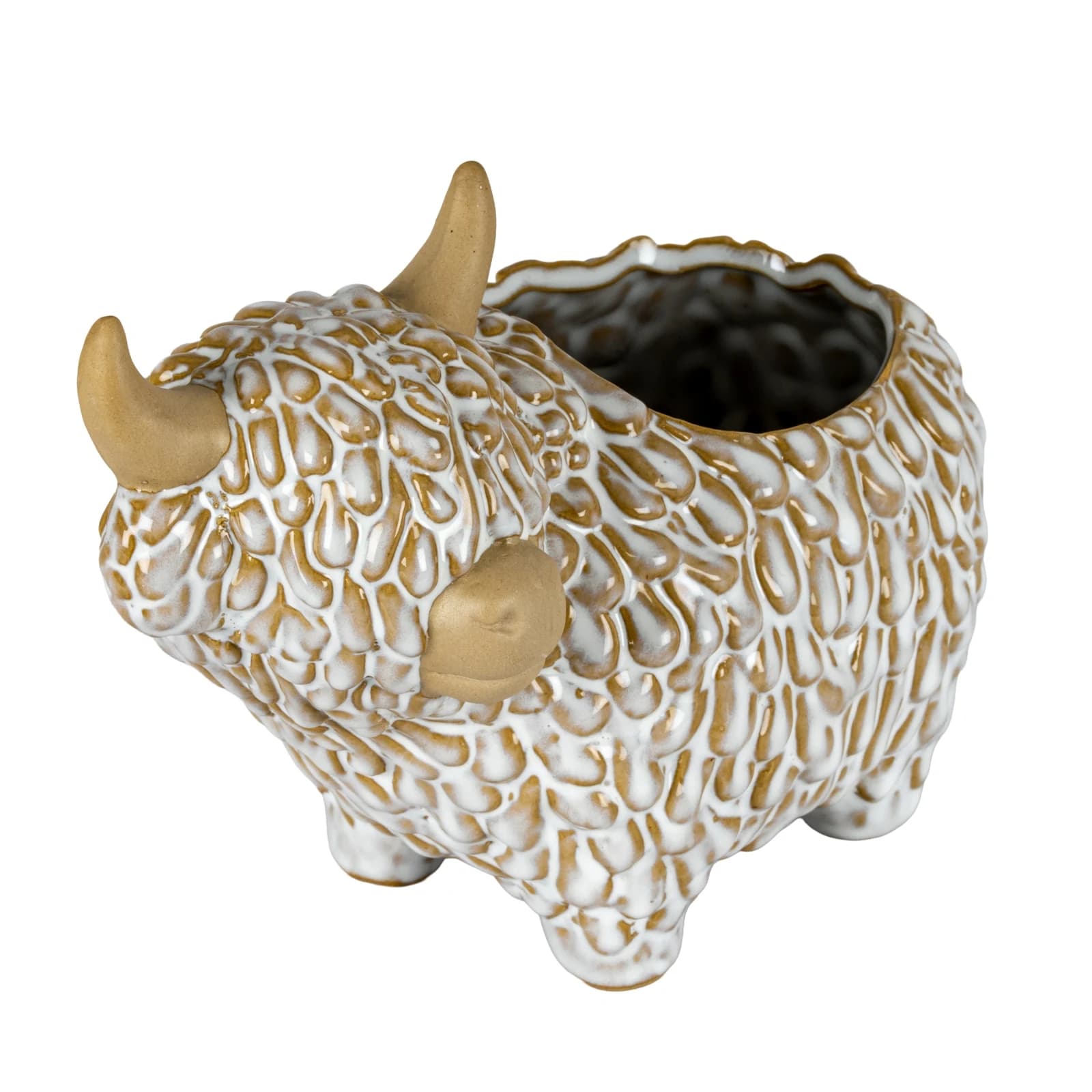 Alora Ceramic Highland Cow Planter Gazing Left - Planters & pots, photo 3 of 4