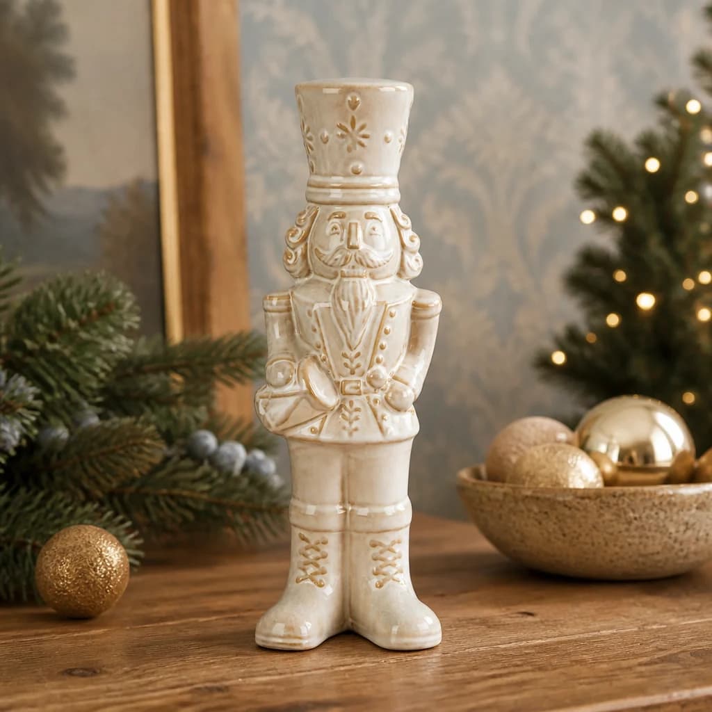 Alora Ceramic Nutcracker With Drum - Decorative, photo 1 of 4