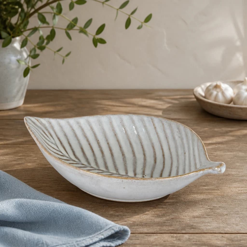 Alora Ceramic Elm Leaf Large Dish - Decorative, photo 1 of 4