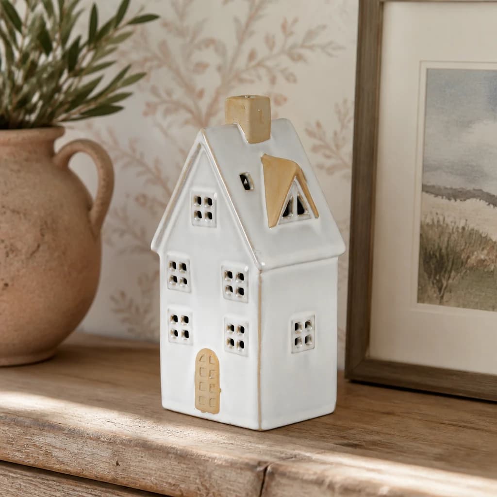 Alora Ceramic Large Townhouse With LED Light - Decorative, photo 1 of 5