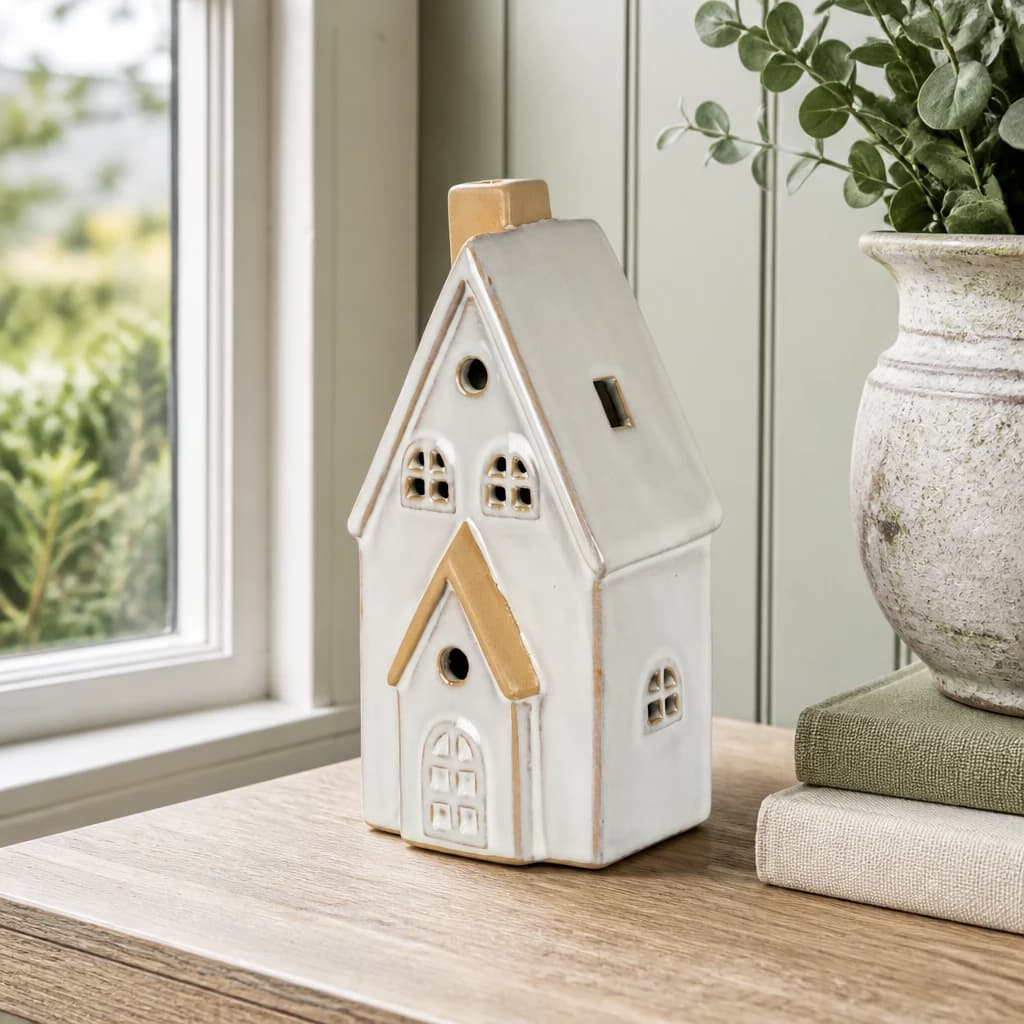 Alora Ceramic Medium Townhouse With LED Light