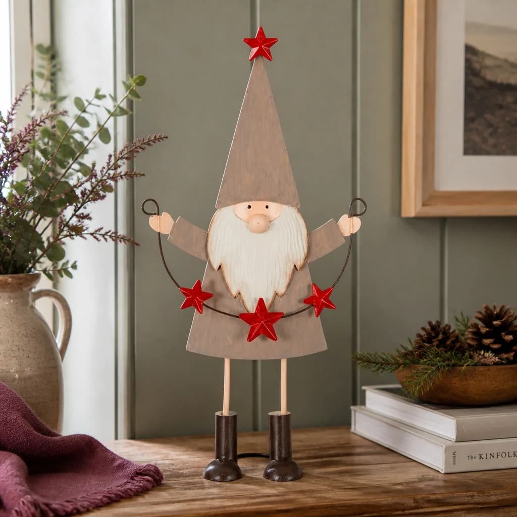 Cheeky Metal Elf with Star Garland - Decorative, photo 1 of 3