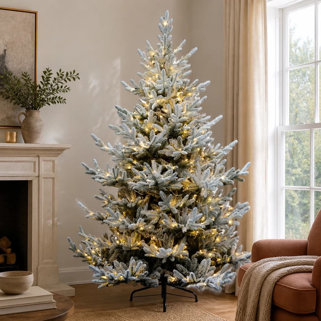 Snowy Spruce 7Ft Pre Lit 500 Led Christmas Tree - Artificial plants & flowers, photo 1 of 2