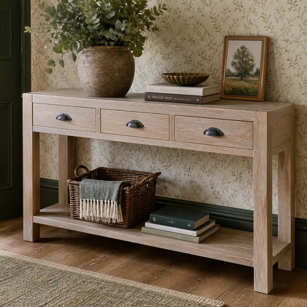 Haldon Collection 3 Drawer Console Table - Console tables, photo 1 of 6